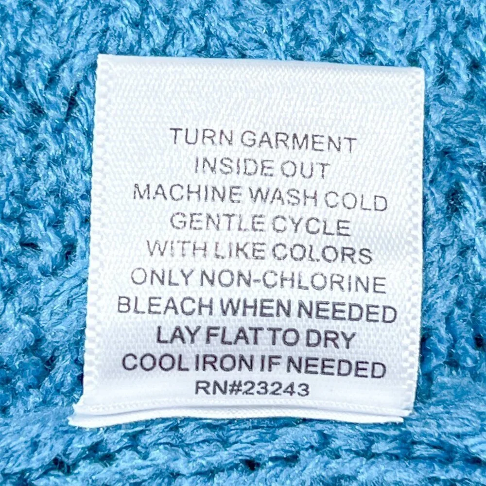 Women's New York & Company Sweater | Blue | Crew Neck | Large | Cable Knit - Picture 14 of 14